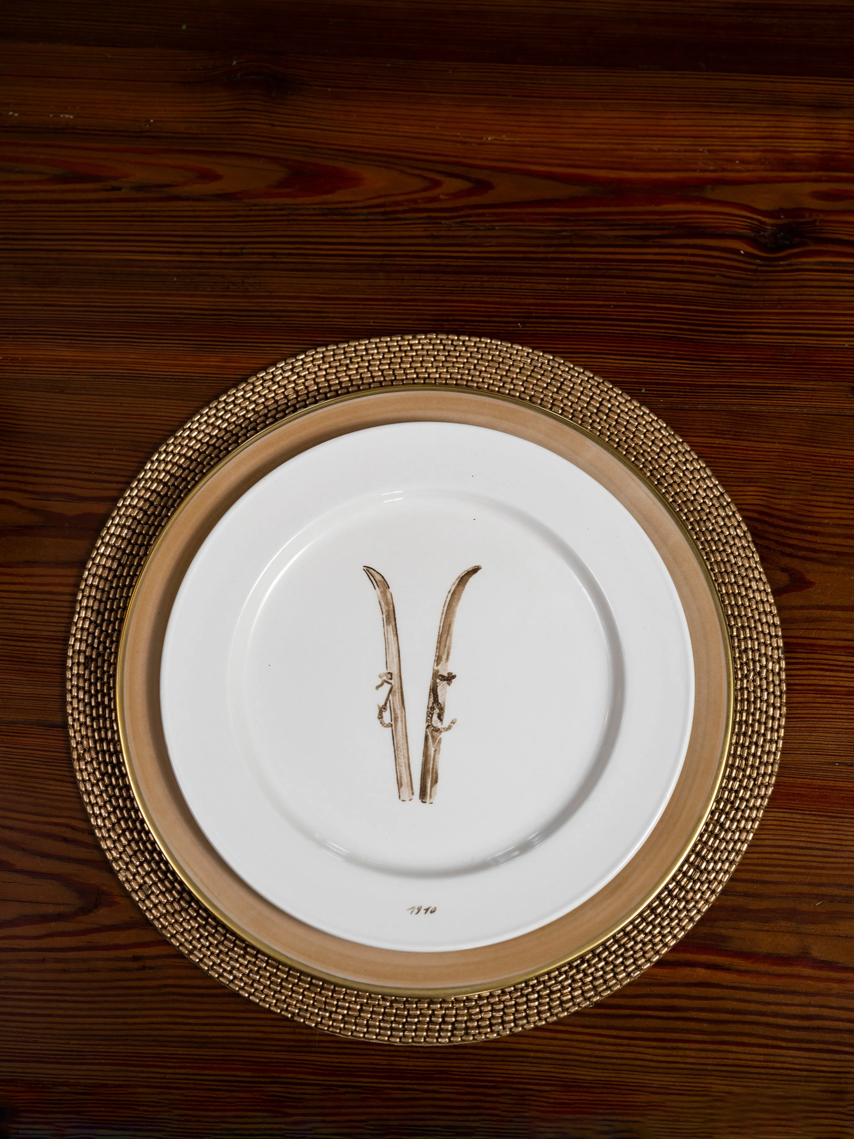 Skis Salad Plate