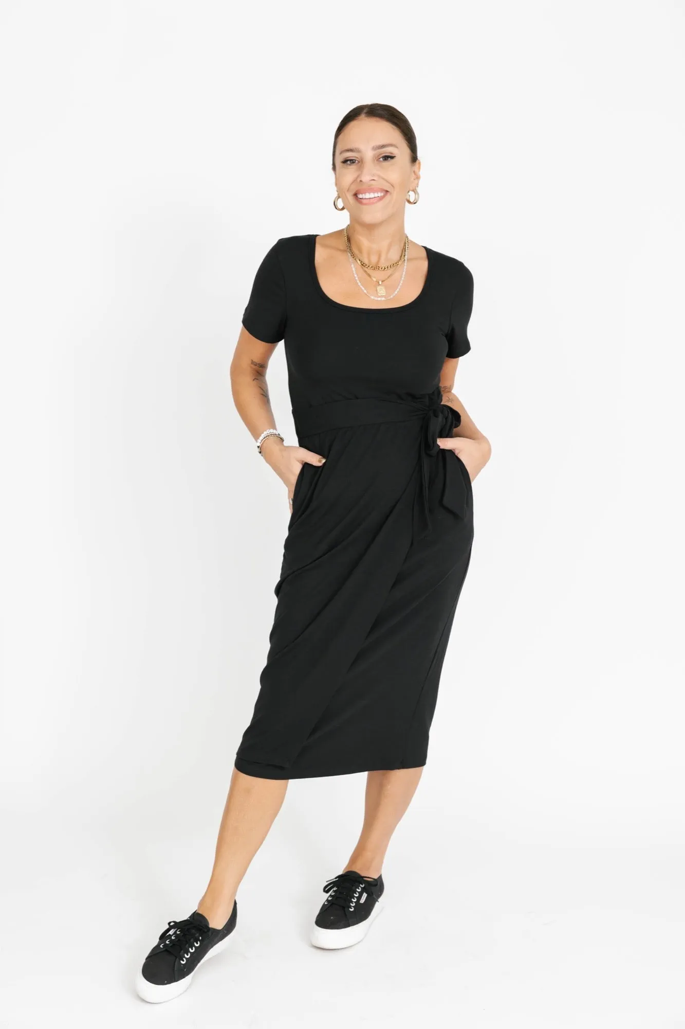 Smash & Tess Athena Wrap Dress | Black + Berry