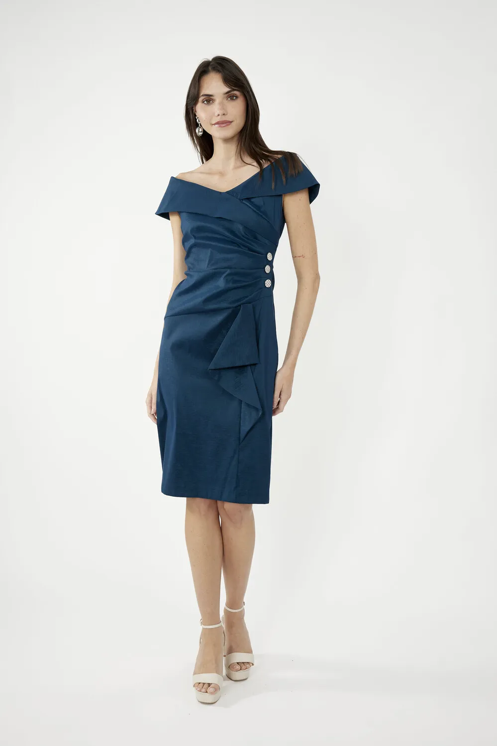 Sophisticated Pleated Wrap Dress Style 243734