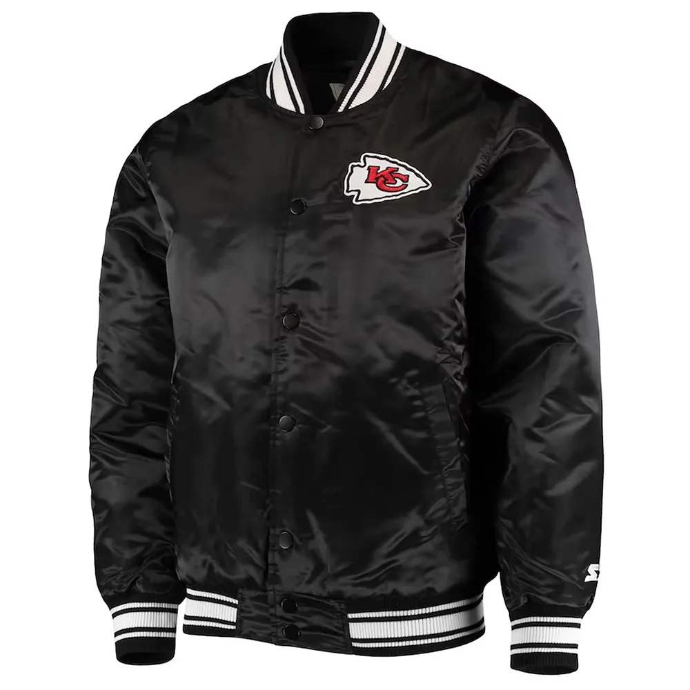 Starter Kansas City Chiefs Locker Room Red/Black Full-Snap Satin Jacket