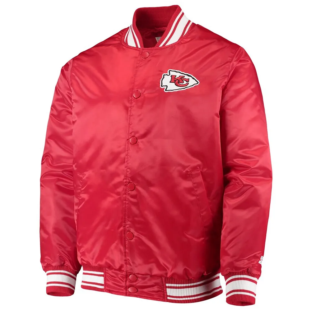 Starter Kansas City Chiefs Locker Room Red/Black Full-Snap Satin Jacket