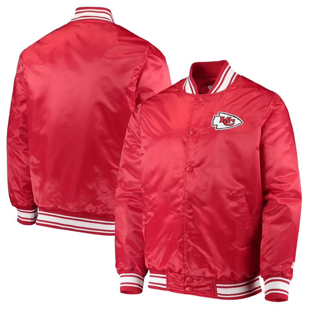 Starter Kansas City Chiefs Locker Room Red/Black Full-Snap Satin Jacket