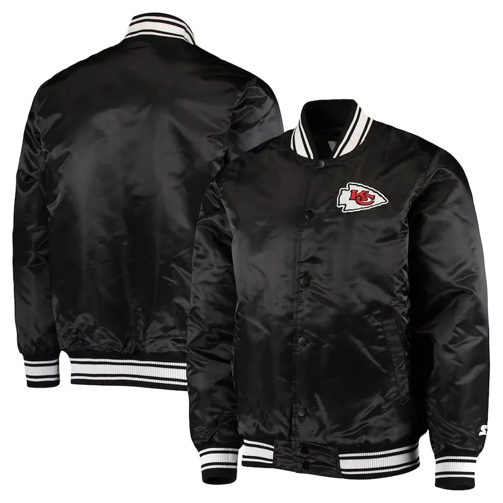 Starter Kansas City Chiefs Locker Room Red/Black Full-Snap Satin Jacket