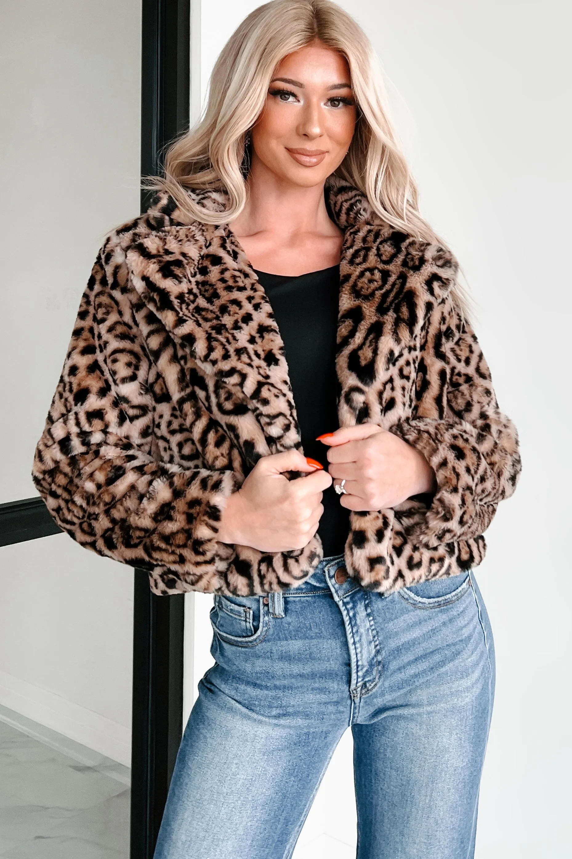 Tenacious Tendencies Faux Fur Jacket (Leopard)