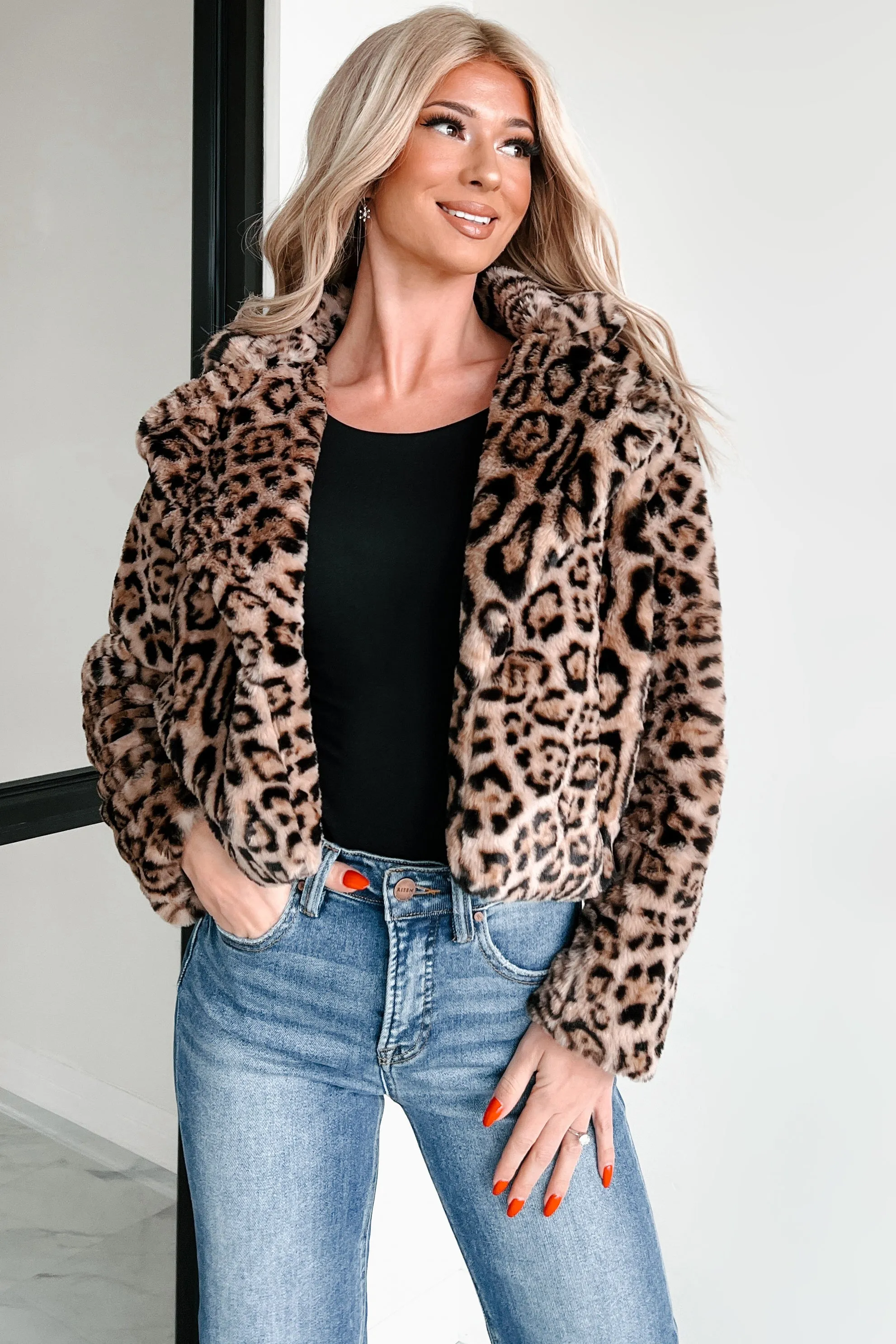 Tenacious Tendencies Faux Fur Jacket (Leopard)