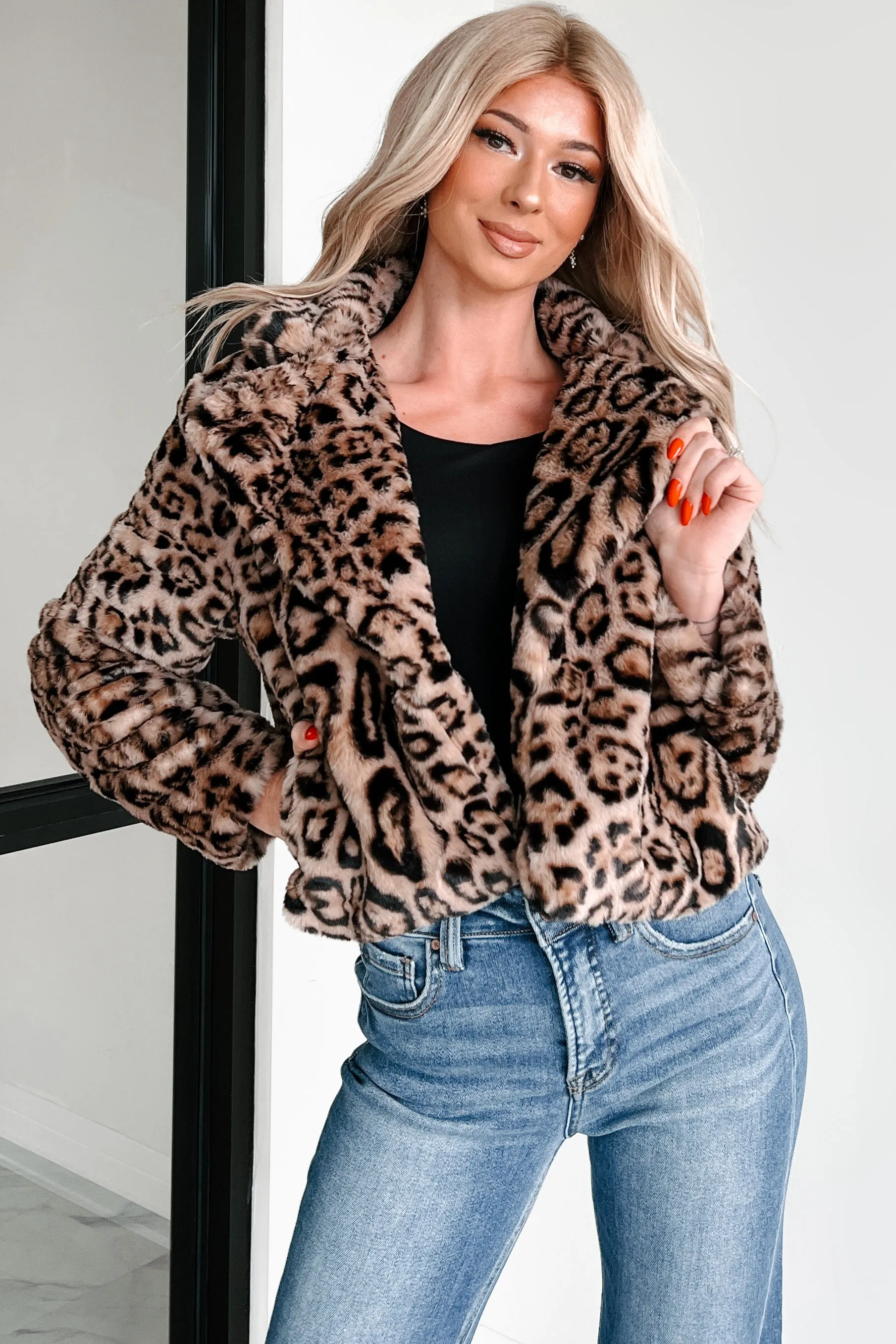 Tenacious Tendencies Faux Fur Jacket (Leopard)