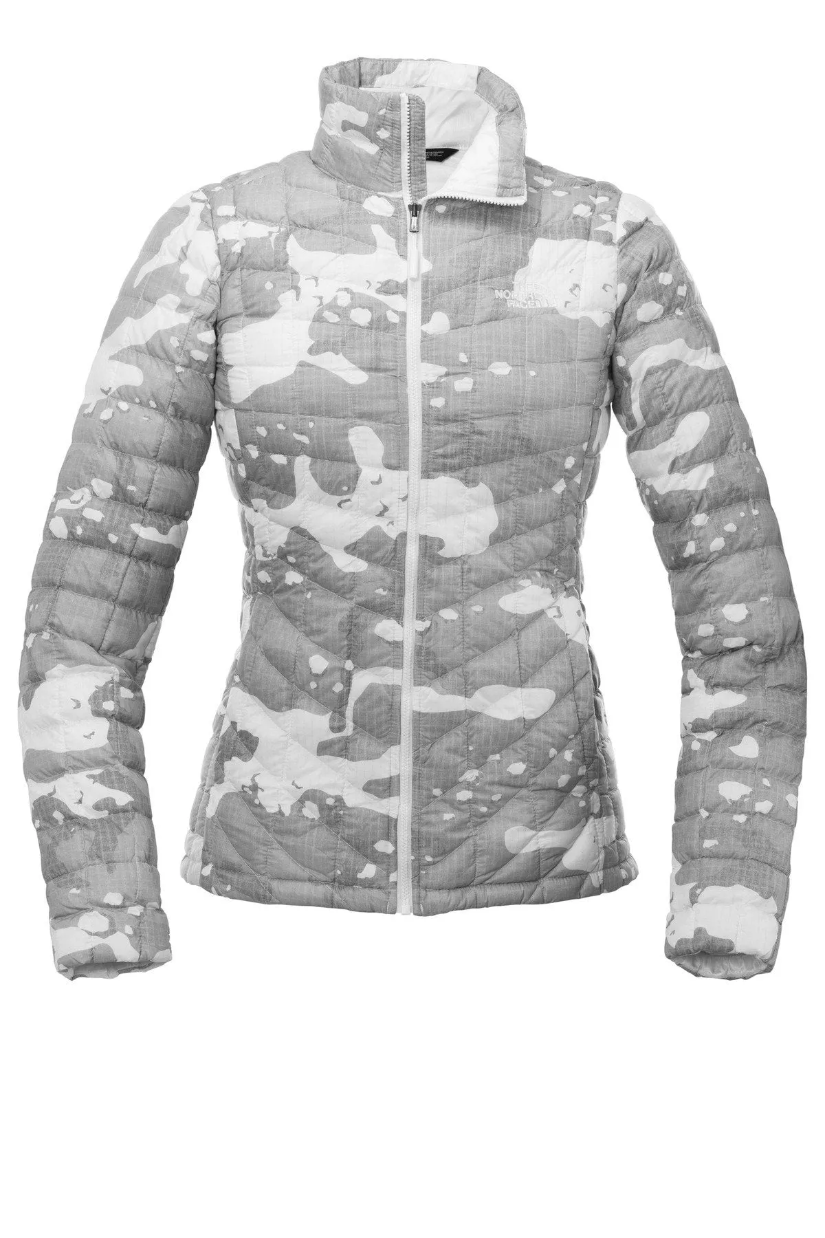 The North Face Ladies ThermoBall Trekker Jacket NF0A3LHK TNF White Woodchip Print