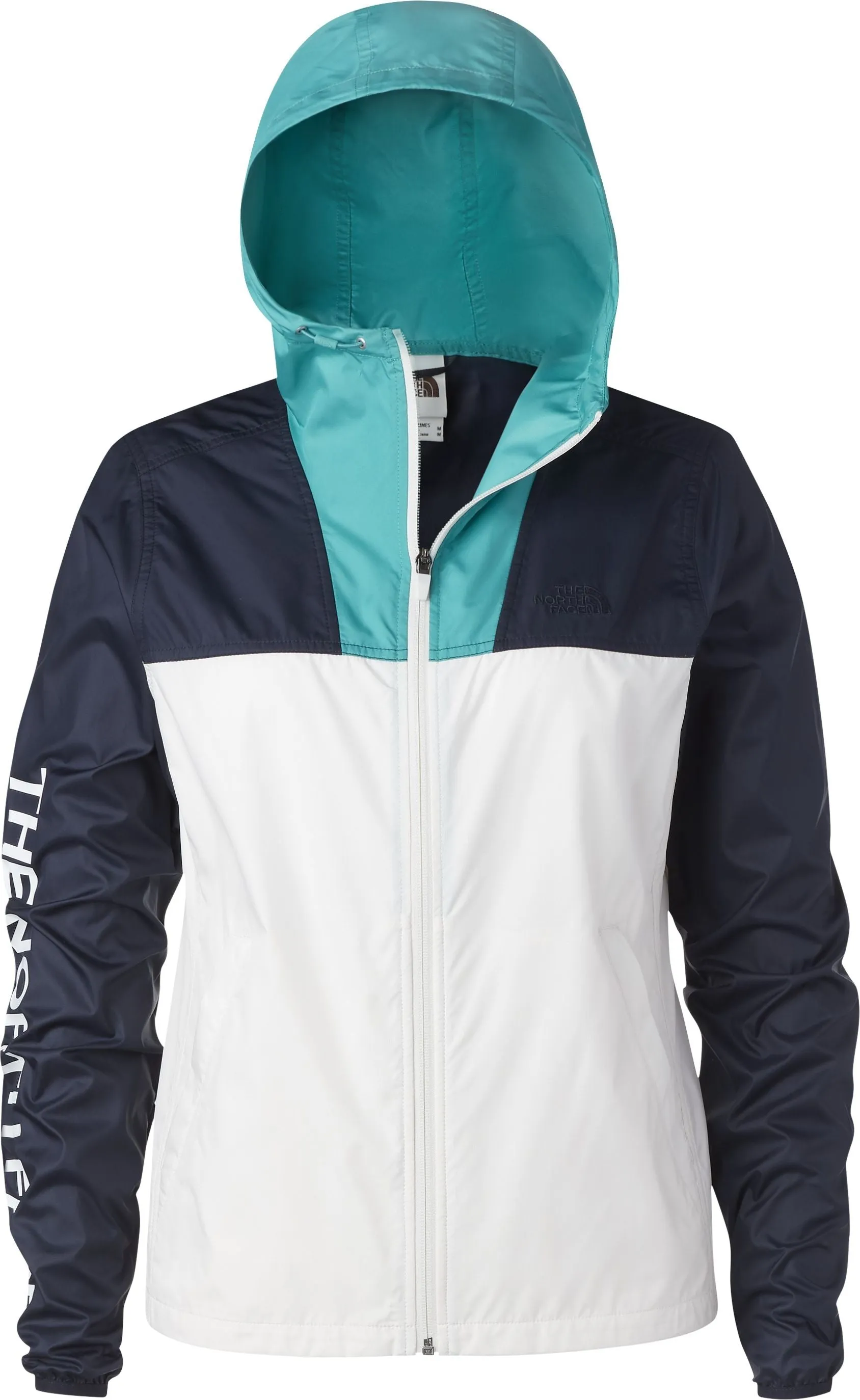 The North Face Women's Graphic Cyclone Jacket Porcelain Green/Aviator Navy/Gardenia White