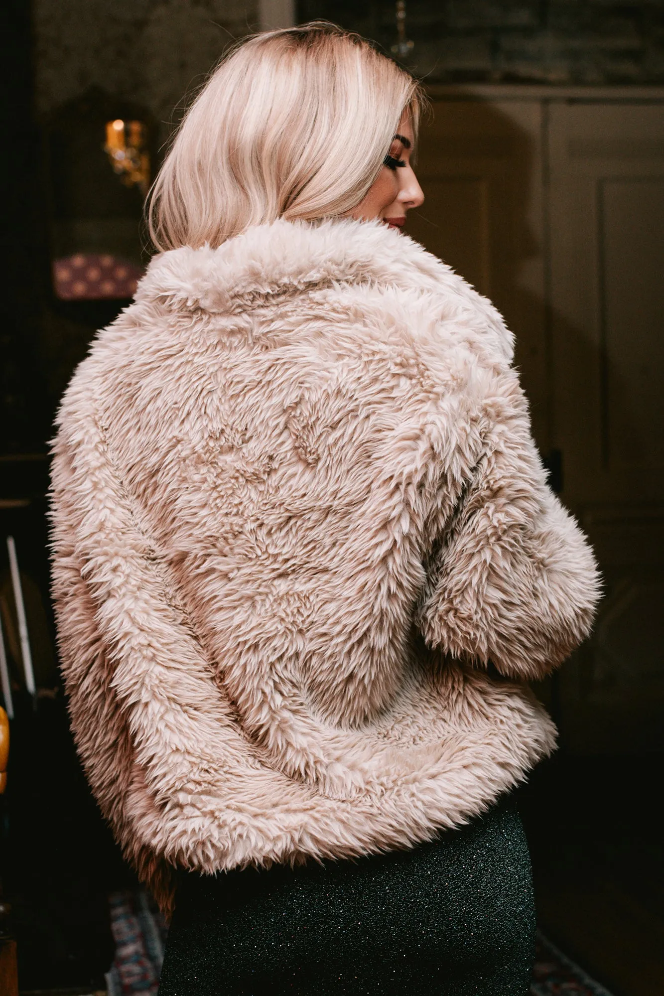 The Plush Life Faux Fur Jacket (Light Tan)