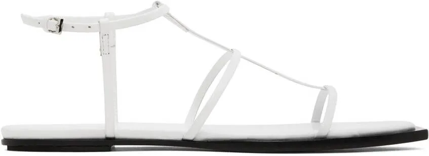 The Row White T Bar Flat Sandals