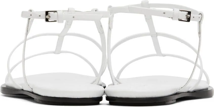 The Row White T Bar Flat Sandals