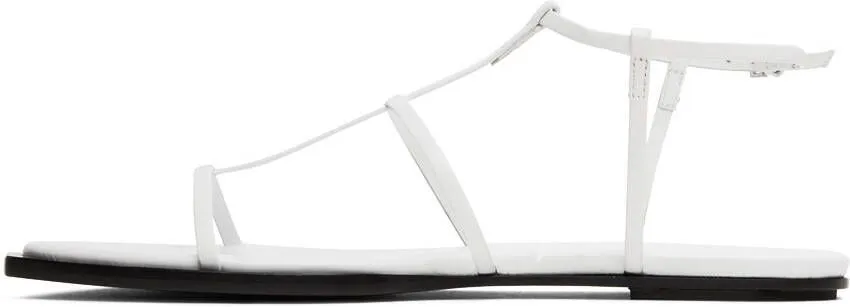 The Row White T Bar Flat Sandals