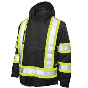 Tough Duck Class 1 Enhanced Vis Black X-Back 5-in-1 Jacket S426-BLK