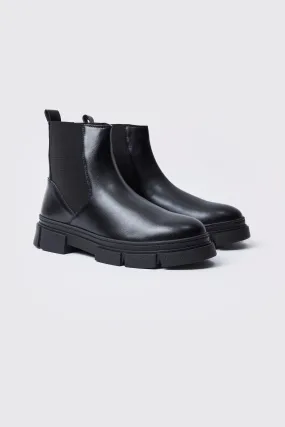 Track Sole Chelsea Boot | boohooMAN UK