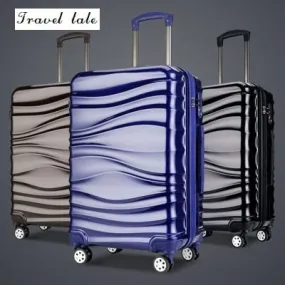 Travel Tale Personality Water Ripple 20/24/28 Pc Suitcase Carry On Spinner Wheel Travel Luggage