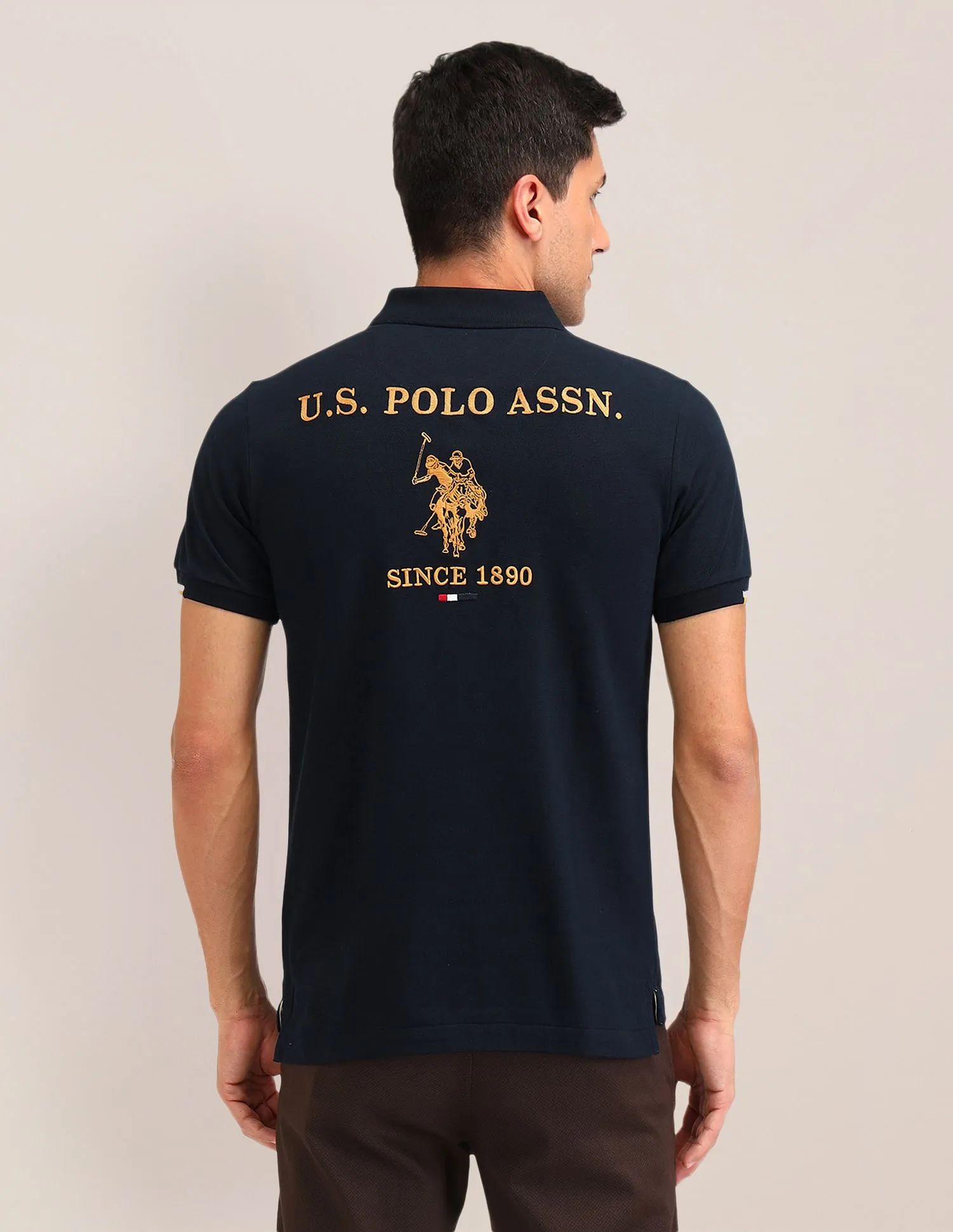 U.S. Polo Assn. Brand Printed Slim Fit Polo Shirt