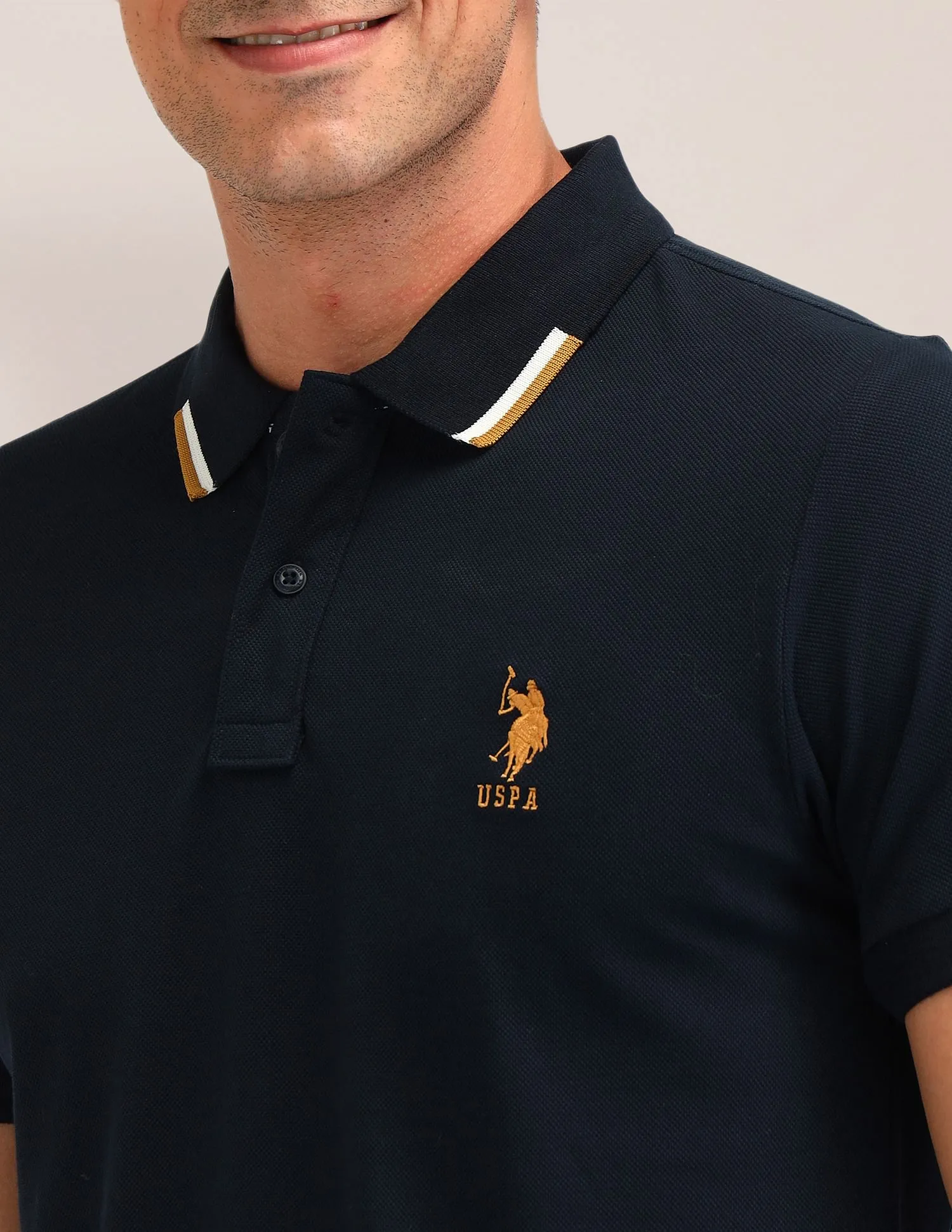 U.S. Polo Assn. Brand Printed Slim Fit Polo Shirt