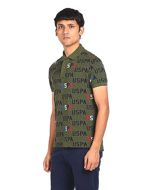 U.S. Polo Assn. Denim Co. Cotton Brand Print Polo Shirt