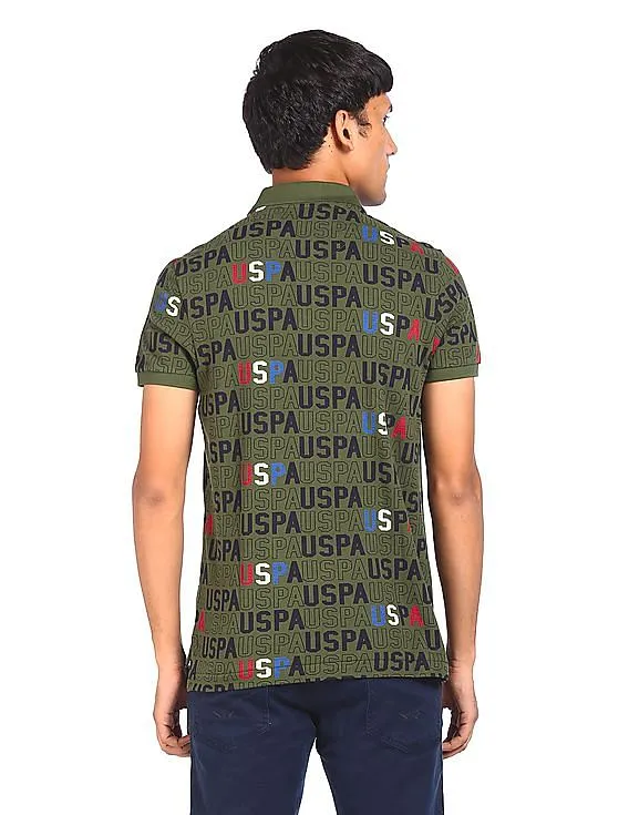 U.S. Polo Assn. Denim Co. Cotton Brand Print Polo Shirt