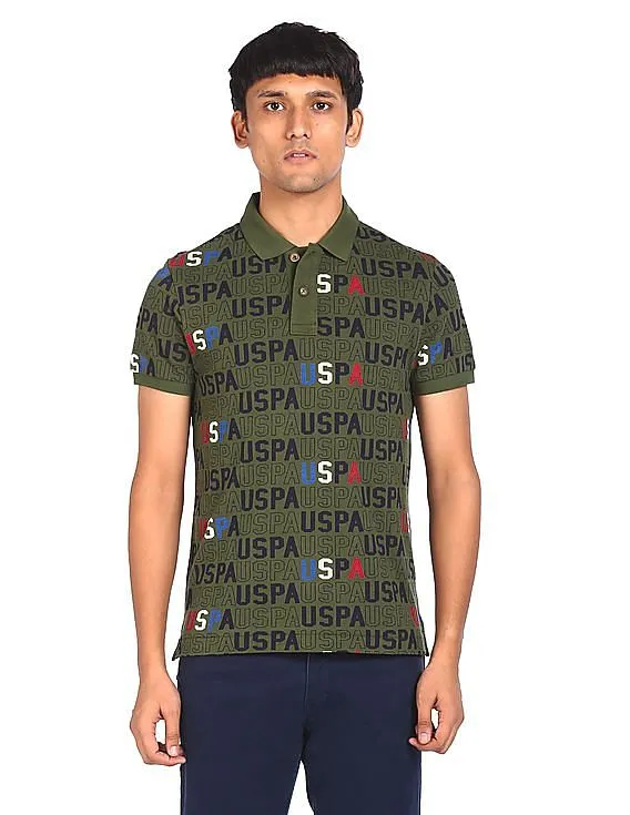 U.S. Polo Assn. Denim Co. Cotton Brand Print Polo Shirt