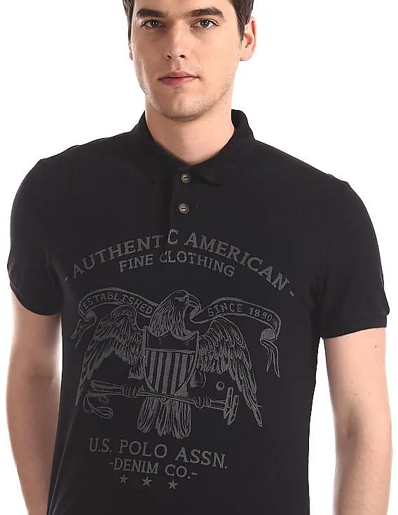 U.S. Polo Assn. Denim Co. Graphic Print Pique Polo Shirt