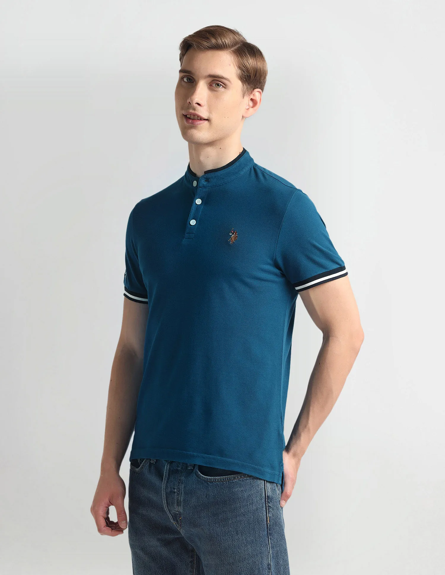 U.S. Polo Assn. Denim Co. Solid Muscle Fit Polo Shirt