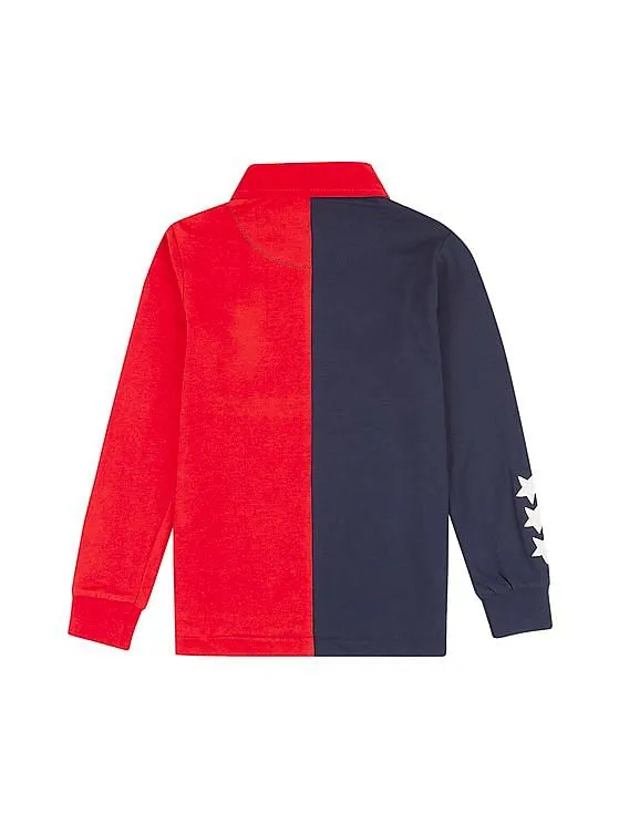 U.S. Polo Assn. Kids Boys Colour Blocked Applique Polo Shirt