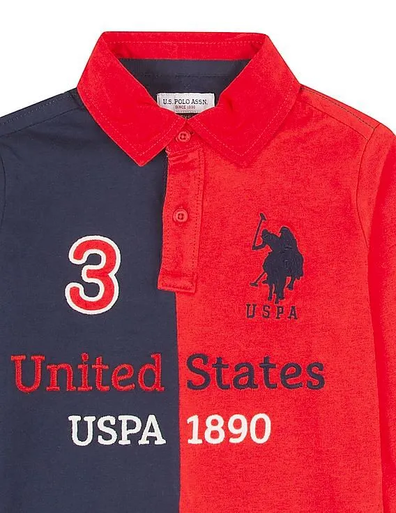 U.S. Polo Assn. Kids Boys Colour Blocked Applique Polo Shirt