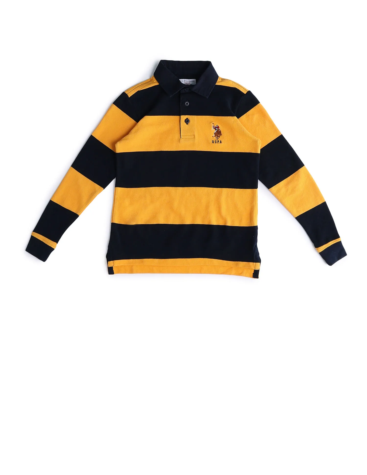 U.S. Polo Assn. Kids Boys Horizontal Striped Regular Polo Shirt