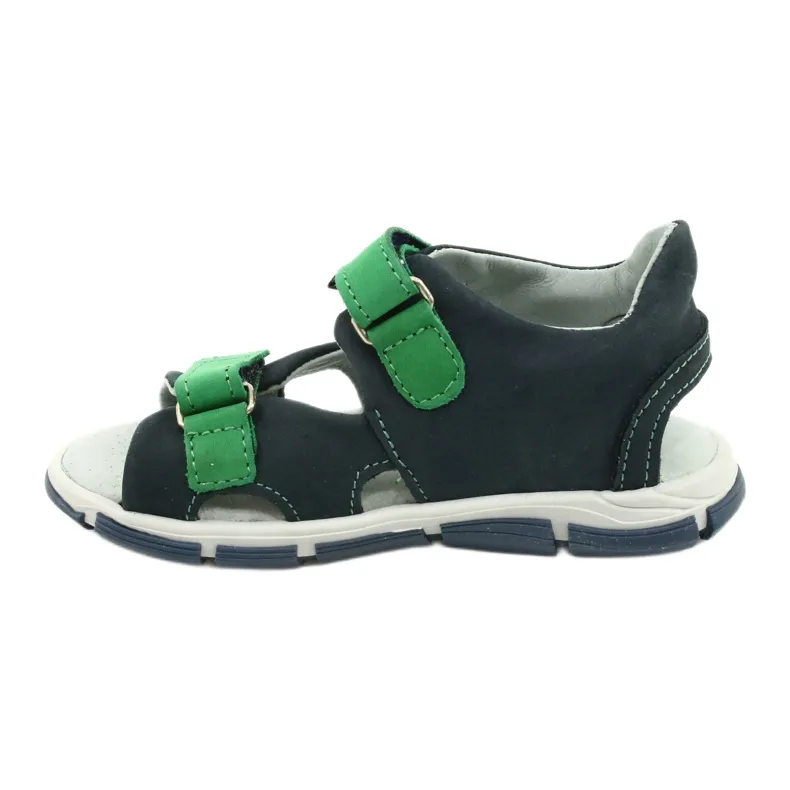 Velcro sandals Mazurek 314 navy blue green