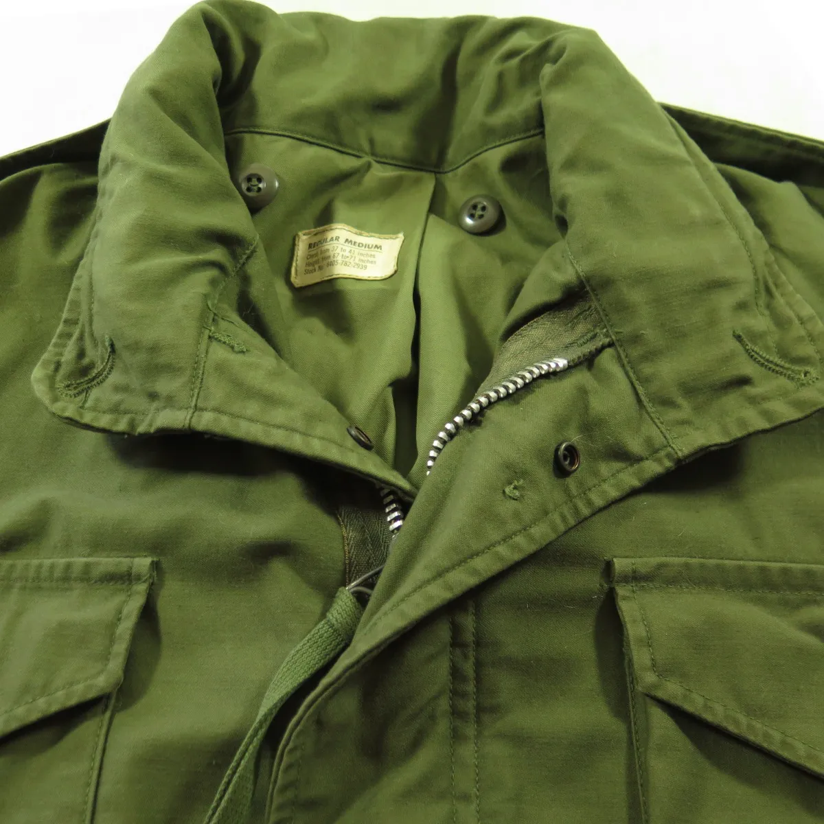 Vintage 60s M-65 OG-107 Field Jacket M Vietnam Nylon Sateen