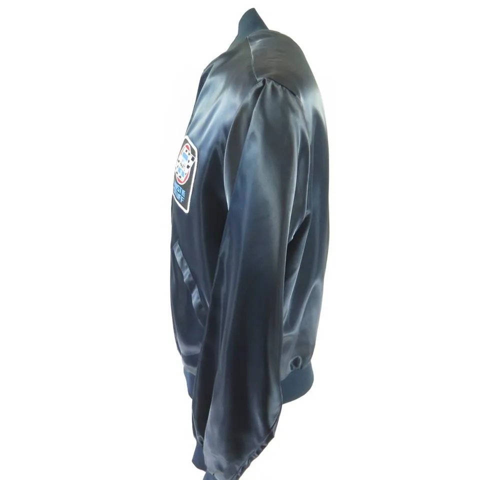 Vintage 80s Champion Racing Jacket Mens XL Satin Blue Chrysler Del Ray Deadstock