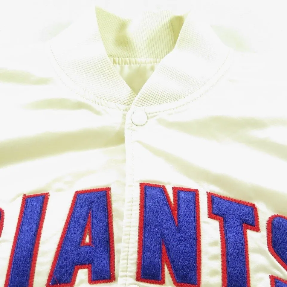 Vintage 80s Starter NFL Football New York Giants White Satin Jacket XL