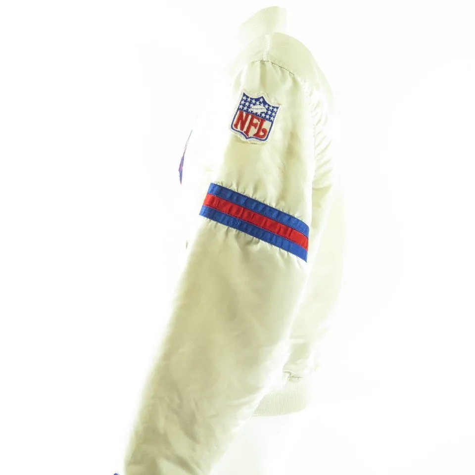 Vintage 80s Starter NFL Football New York Giants White Satin Jacket XL