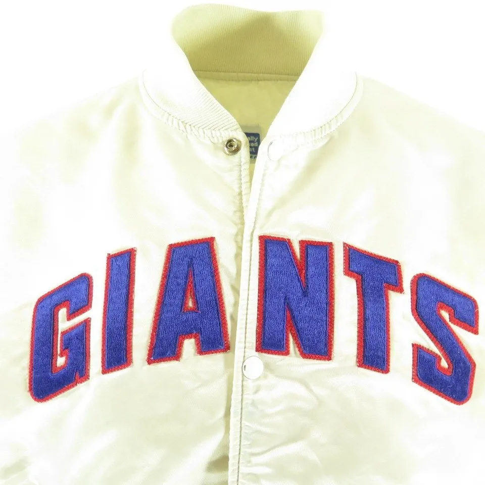 Vintage 80s Starter NFL Football New York Giants White Satin Jacket XL