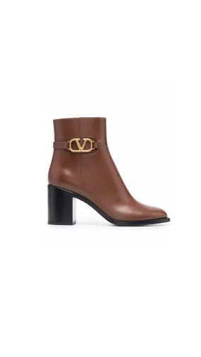 Vlogo Signature Calfskin Ankle Boot 75mm - Brown