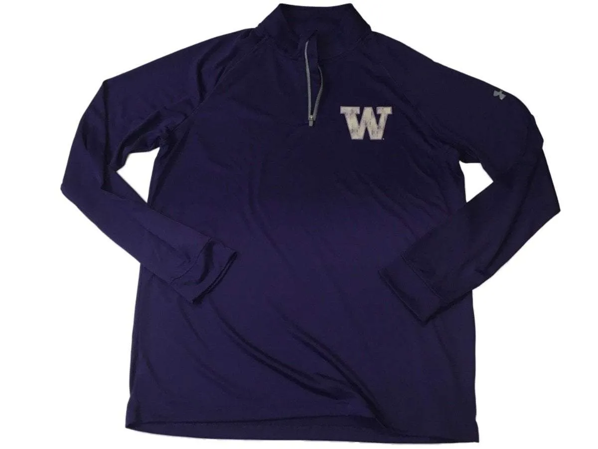 Washington Huskies Under Armour Purple HeatGear Loose 1/4 Zip LS Pullover (L)