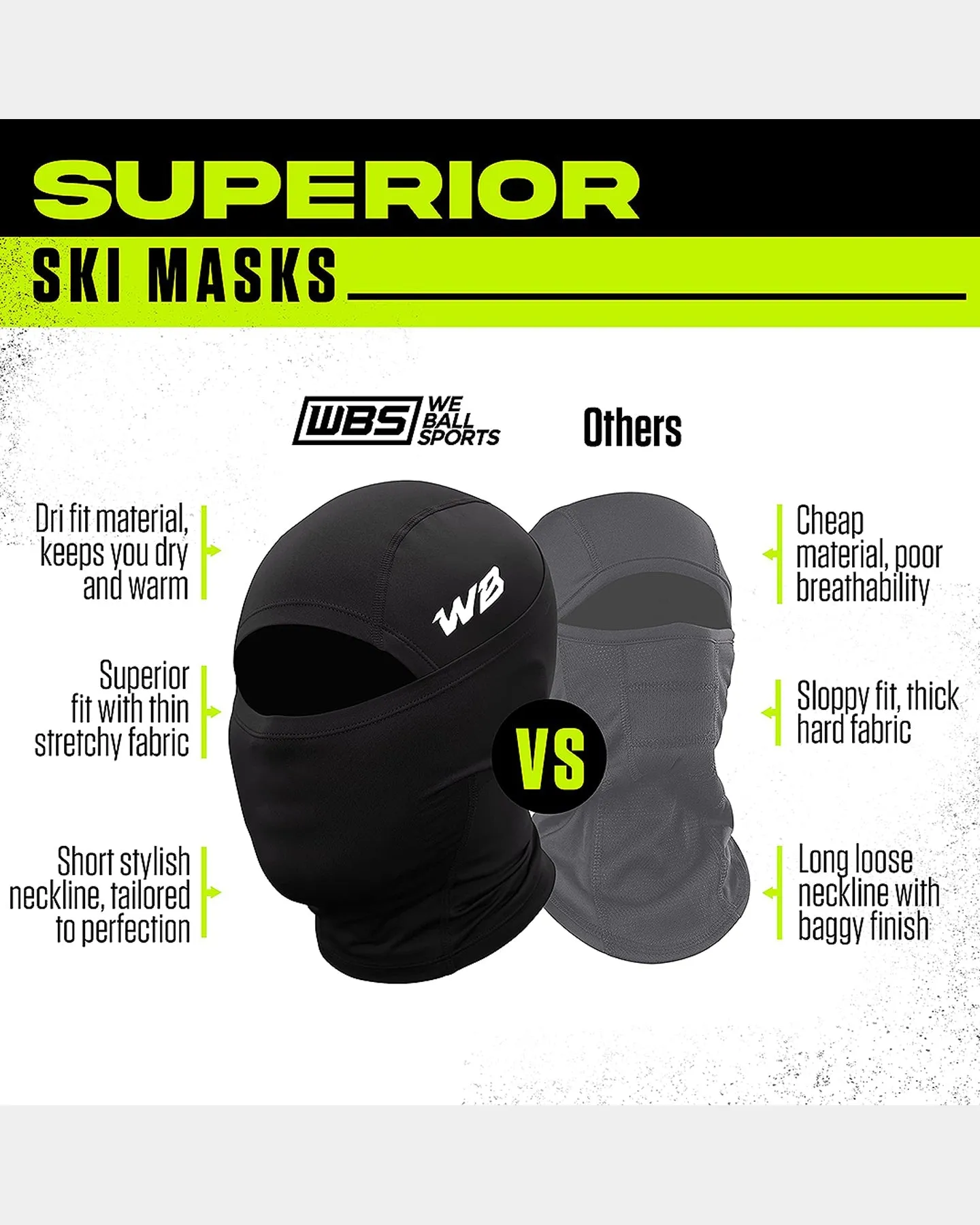 We Ball Sports Adult Ski Mask (Lightweight)