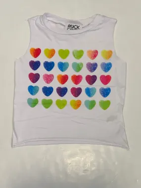 White Candy Heart Tank