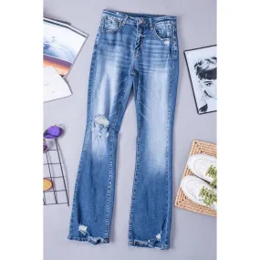 Women's Angelina Distressed Flare Jeans