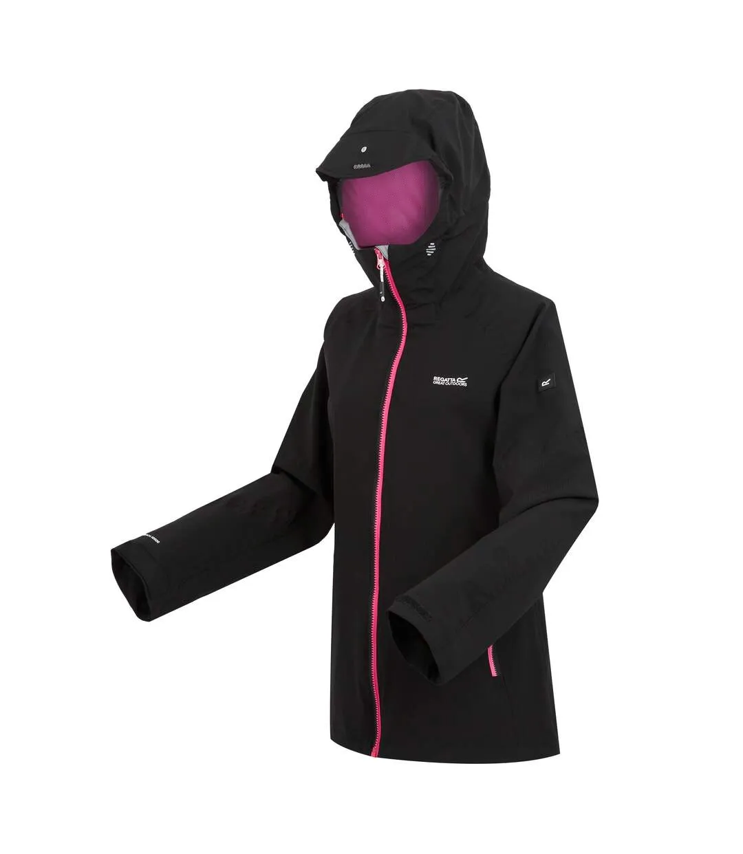 Womens/ladies raddick ii waterproof jacket black/pink potion Regatta