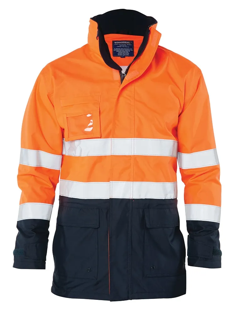 Workhorse MJA032 Jacket - Men - Two-Tone - High Visibility - Waterproof & Breathable - Oxford Polyester - Orange/Navy - S