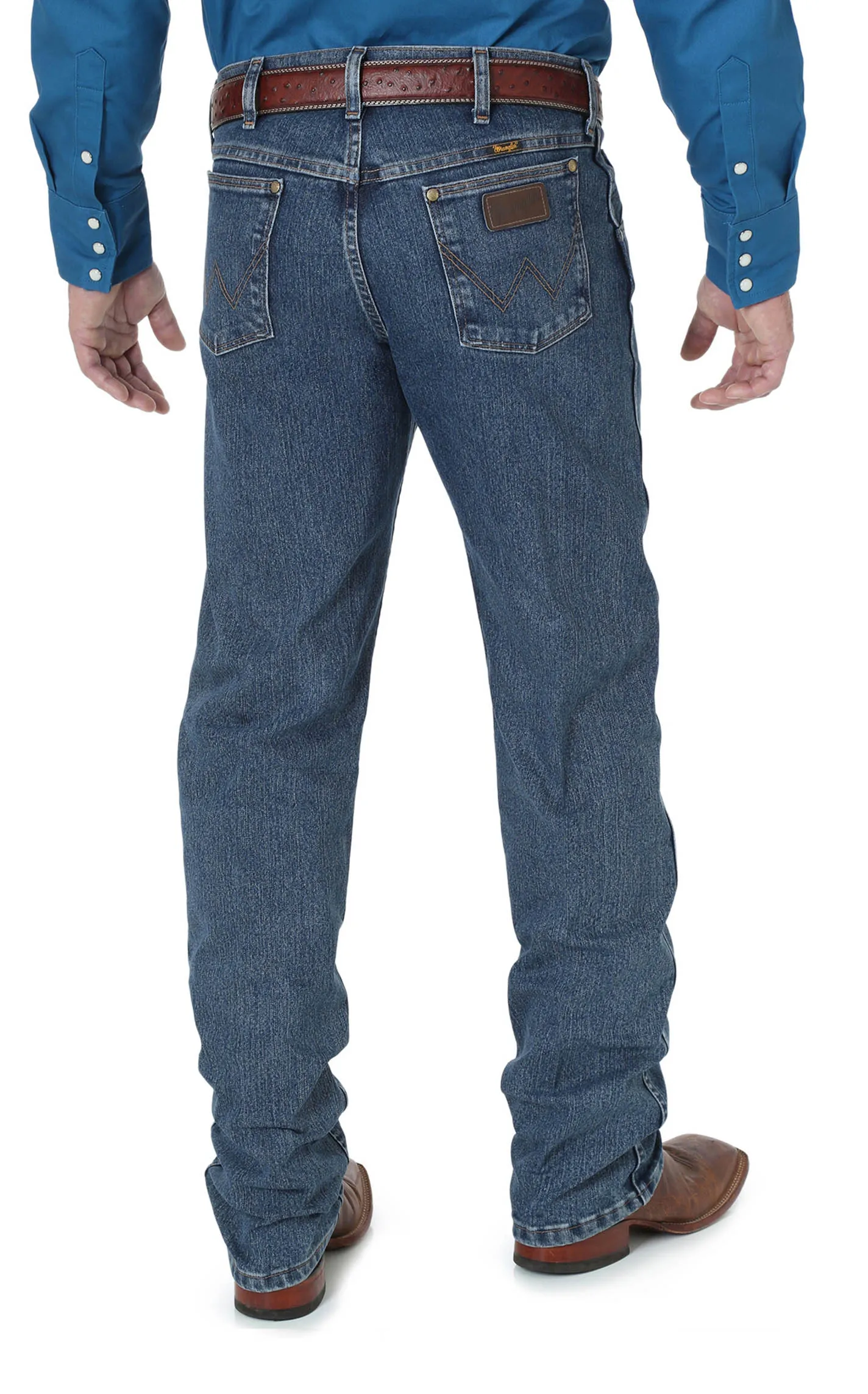 Wrangler Premium Performance Men's Mid Tint Stonewash Cowboy Cut Advanced Comfort Jeans - Big