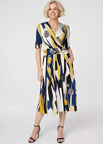 Wrap Front Midi Dress by Izabel London | Look Again