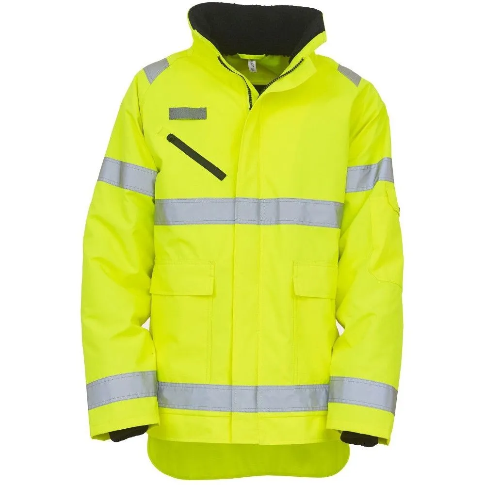 Yoko Mens Hi Vis Fontaine Waterproof Storm Safety Zip Up Jacket