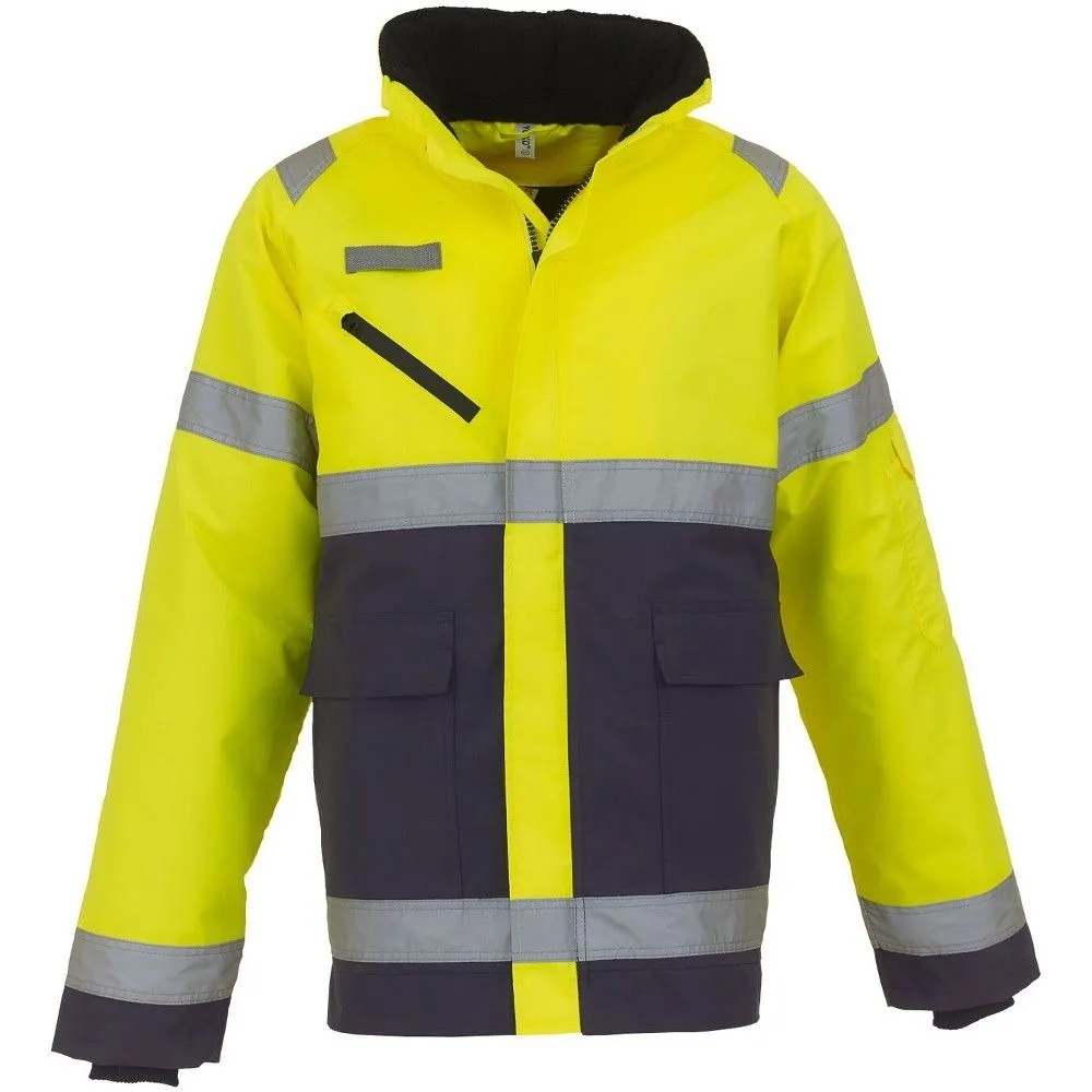 Yoko Mens Hi Vis Fontaine Waterproof Storm Safety Zip Up Jacket