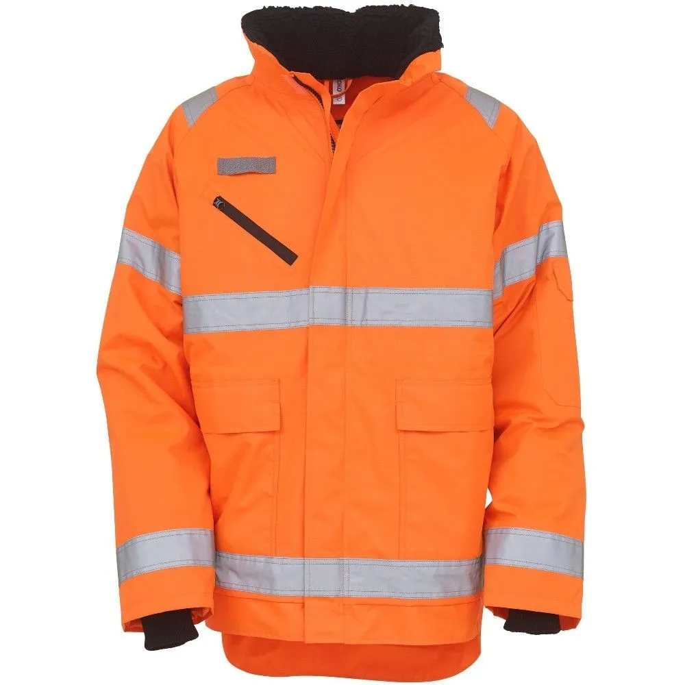 Yoko Mens Hi Vis Fontaine Waterproof Storm Safety Zip Up Jacket