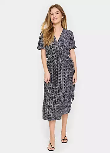 Zanni Short Sleeve V-Neck Wrap Dress by Saint Tropez | Look Again