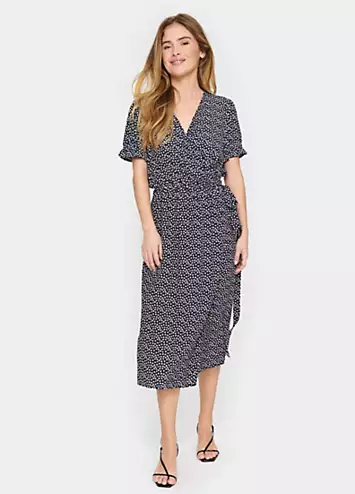 Zanni Short Sleeve V-Neck Wrap Dress by Saint Tropez | Look Again