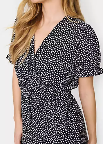 Zanni Short Sleeve V-Neck Wrap Dress by Saint Tropez | Look Again